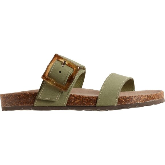 NEW ITALIAN SHOEMAKERS LEATHER COLLECTION Cloudy 2-Band Sandals - Suede in Sage - Picture 1 of 5